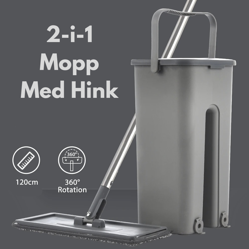 2-i-1 Mopp med Hink