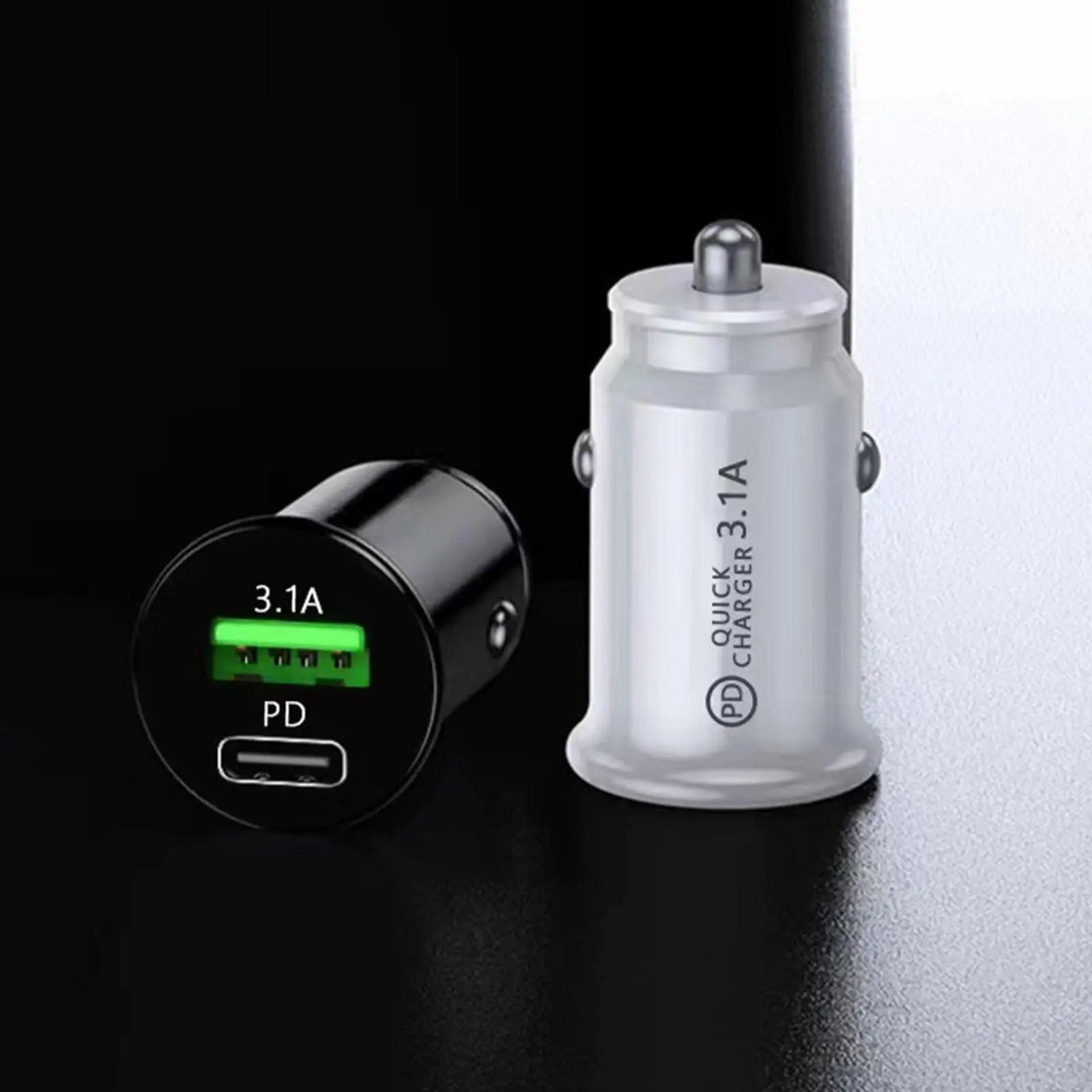 Billaddare med USB-A och USB-C Fast Charger